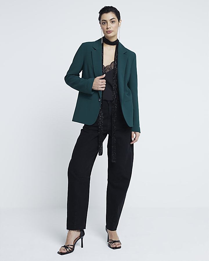 Green Long Sleeve Blazer