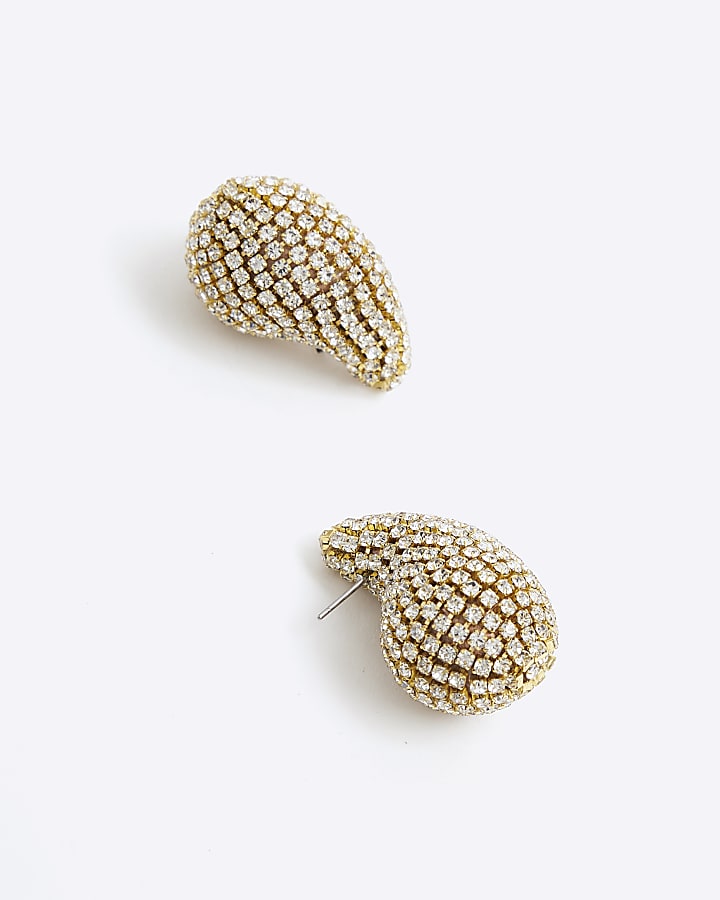 Gold Cupchain Domed Earrings