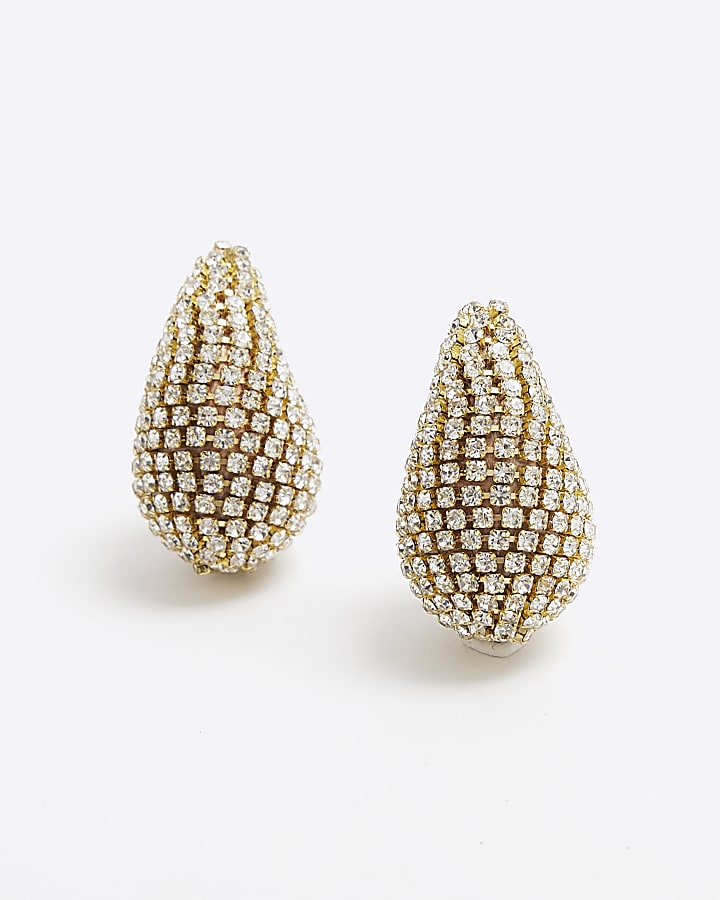 Gold Cupchain Domed Earrings