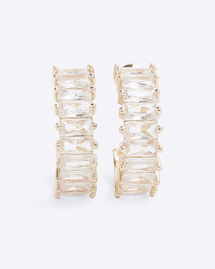 Rose Gold Hoop Cubic Zirconia Earrings