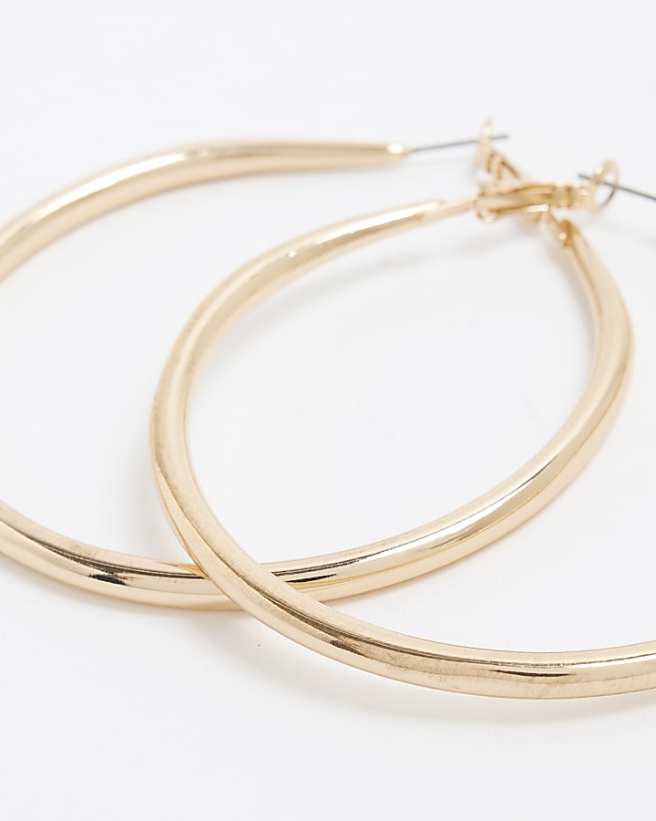 Gold large hoop earrings