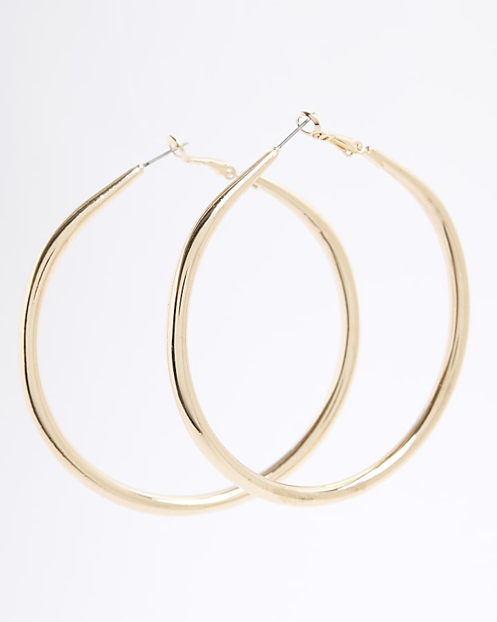 Gold large hoop earrings