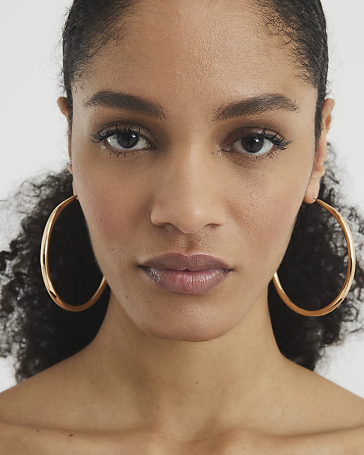 Gold large hoop earrings