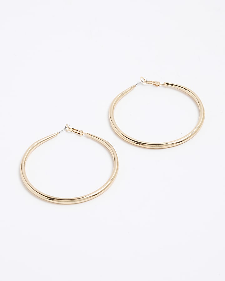 Gold large hoop earrings