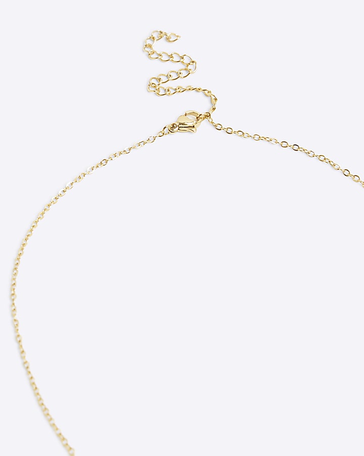 Red Stainless Steel Flower Chain Necklace