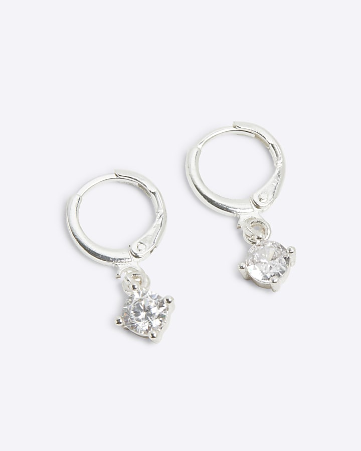 Silver Mini Drop Cubic Zirconia Earrings