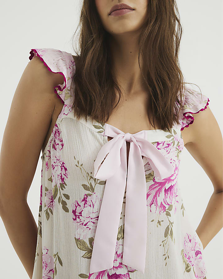 Pink Floral Babydoll Nightie