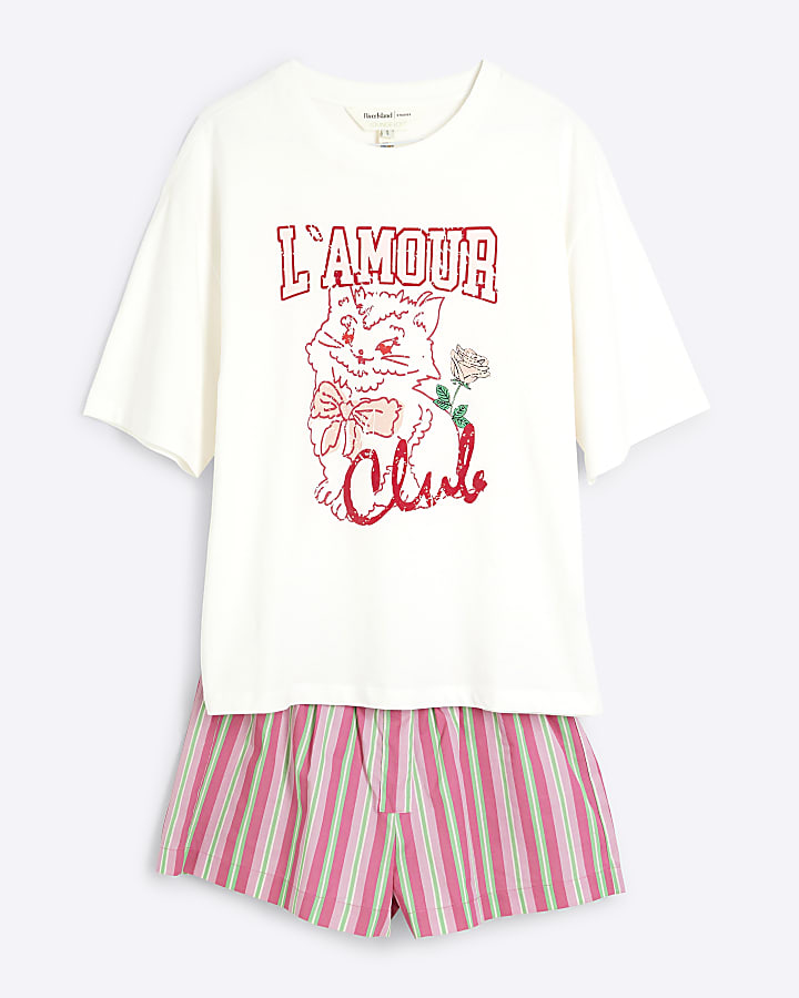 Cream L'Amour Pyjama Set