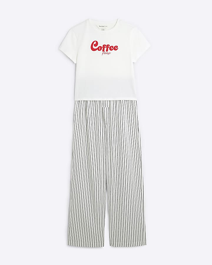 Cream Coffee Pyjama Set