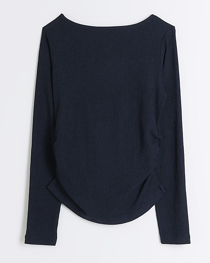 Navy Textured Top