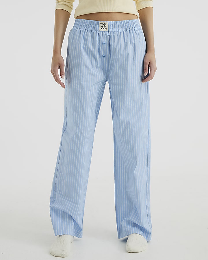 Blue Stripe Woven Trousers