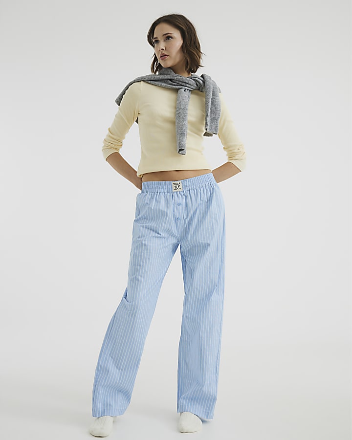 Blue Stripe Woven Trousers