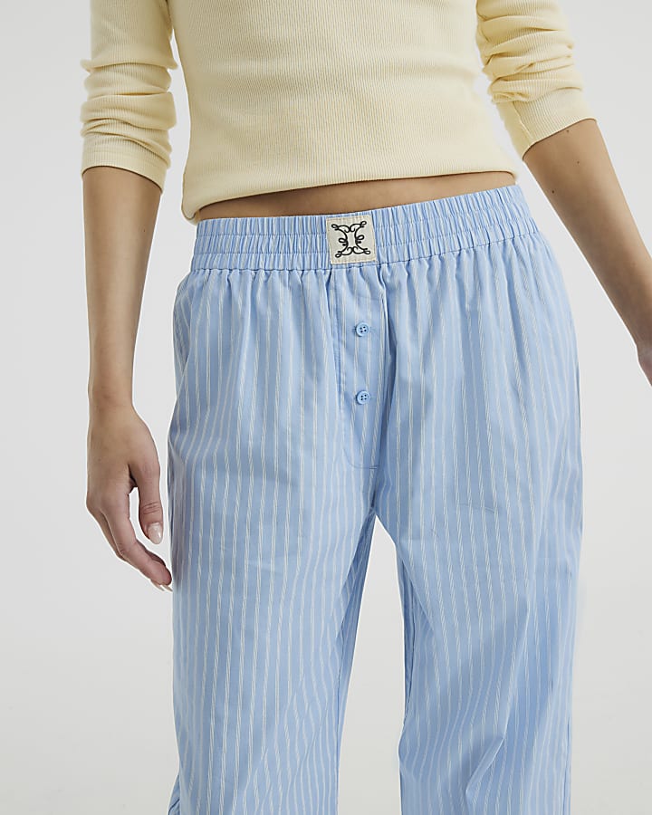 Blue Stripe Woven Trousers