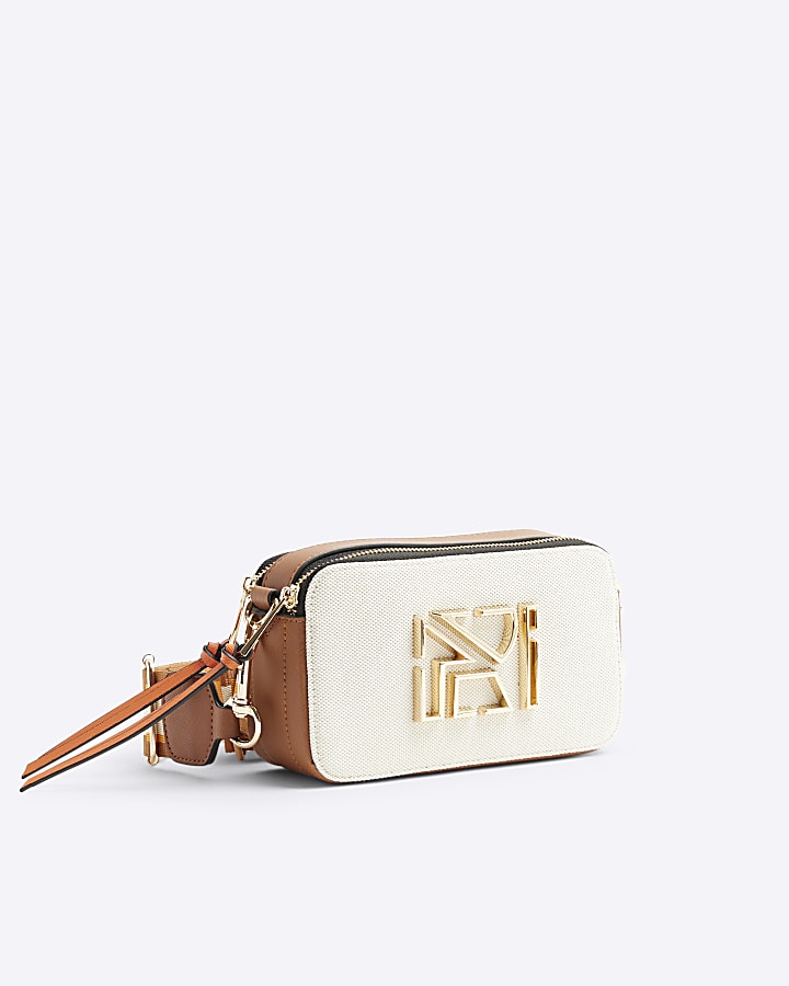 Beige Camera Cross Body Bag