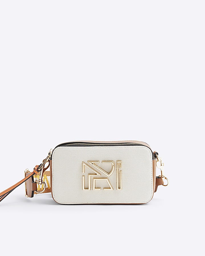 Beige Camera Cross Body Bag