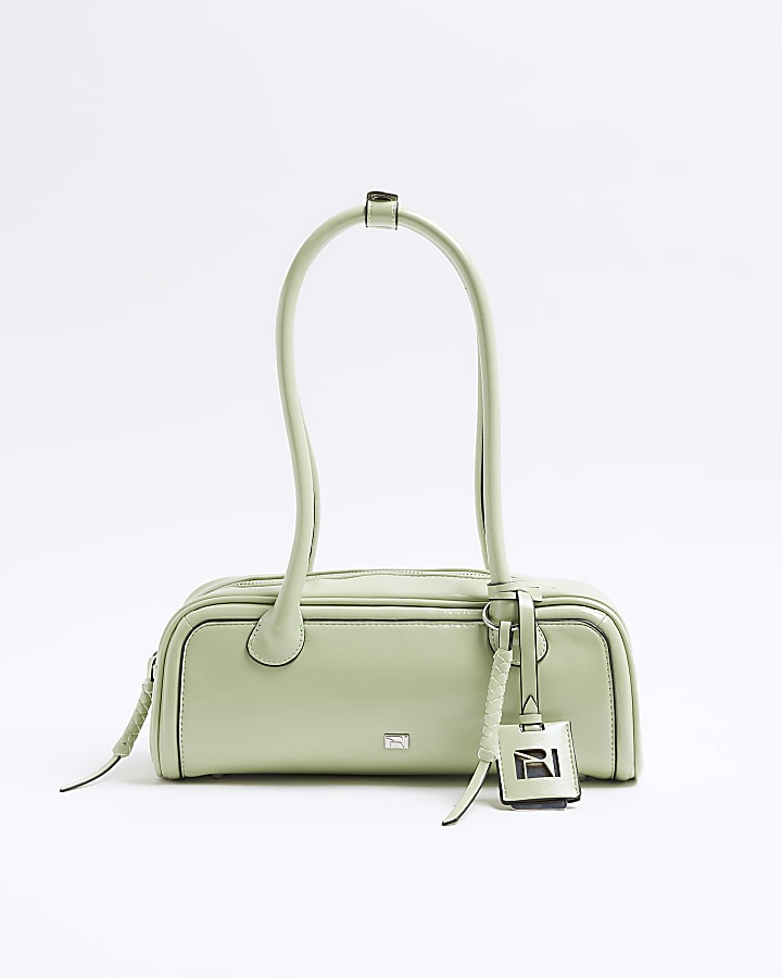 Green Faux Leather Shoulder Bag