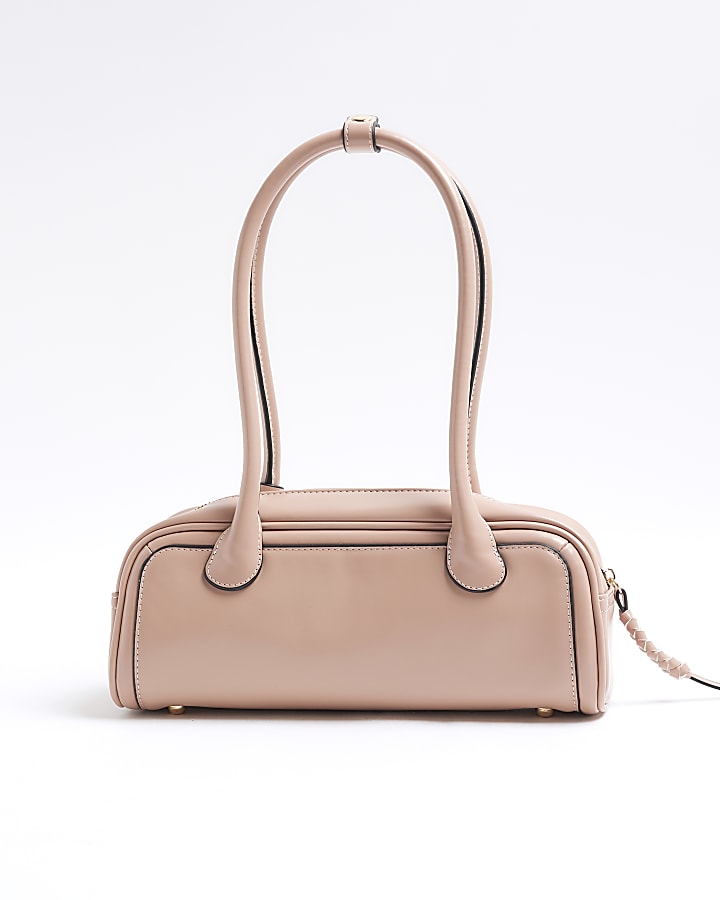 Pink Faux Leather Shoulder Bag