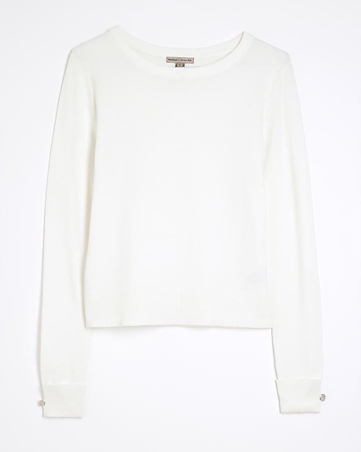 White Cuff Lightweight Jumper