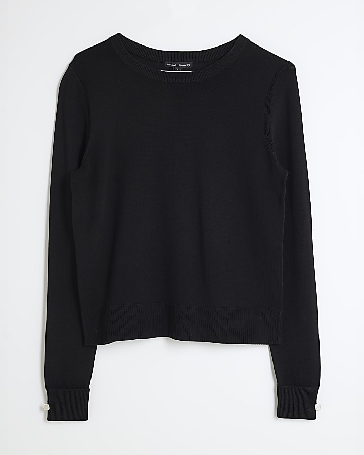 Black Cuff Lightweight Jumper