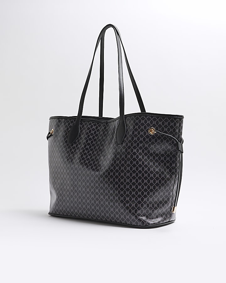 Black Patent RI Monogram Shopper Bag