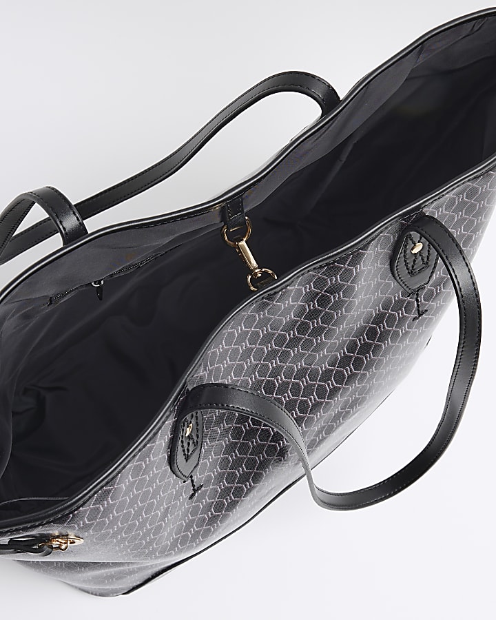 Black Patent RI Monogram Shopper Bag