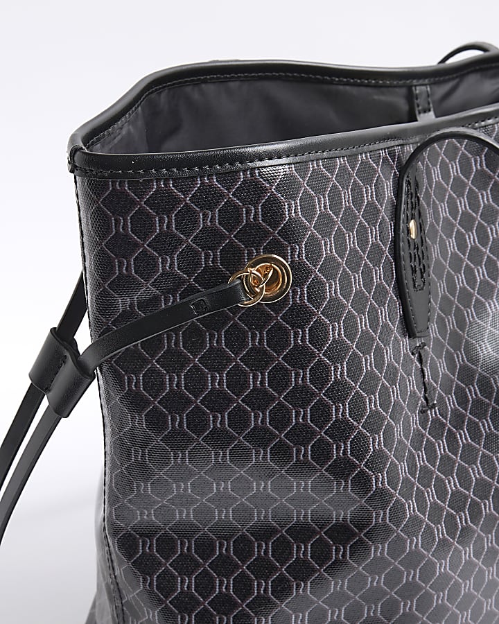 Black Patent RI Monogram Shopper Bag