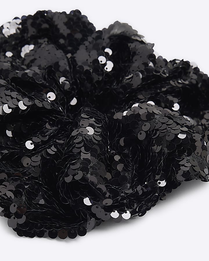 Black Sequin Scrunchie