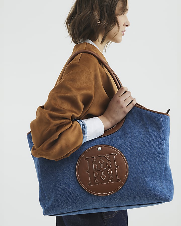 Blue Denim Shopper Bag