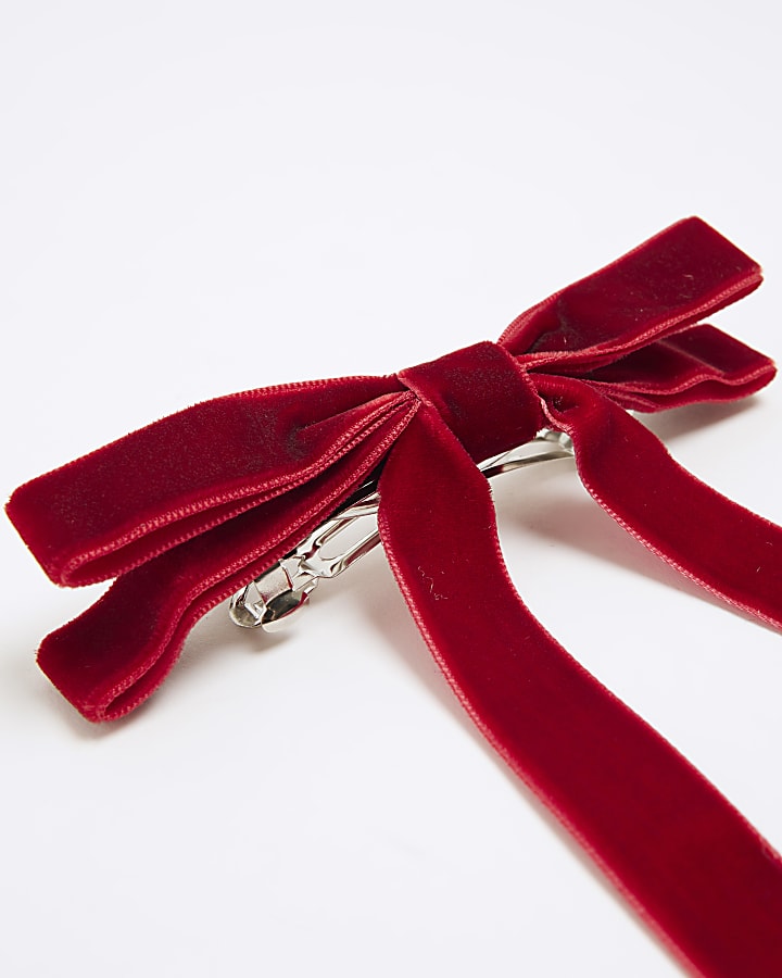 Burgundy Velvet Skinny Bow