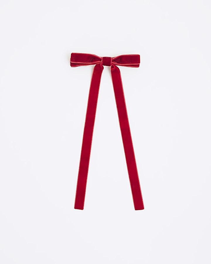 Burgundy Velvet Skinny Bow