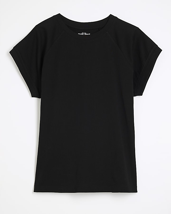 Black Seam Detail T-shirt