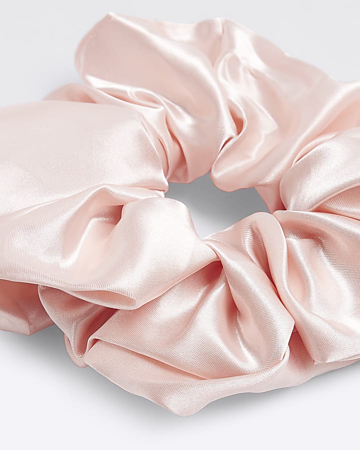 Pink Satin Oversized Scrunchie