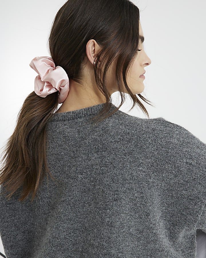 Pink Satin Oversized Scrunchie