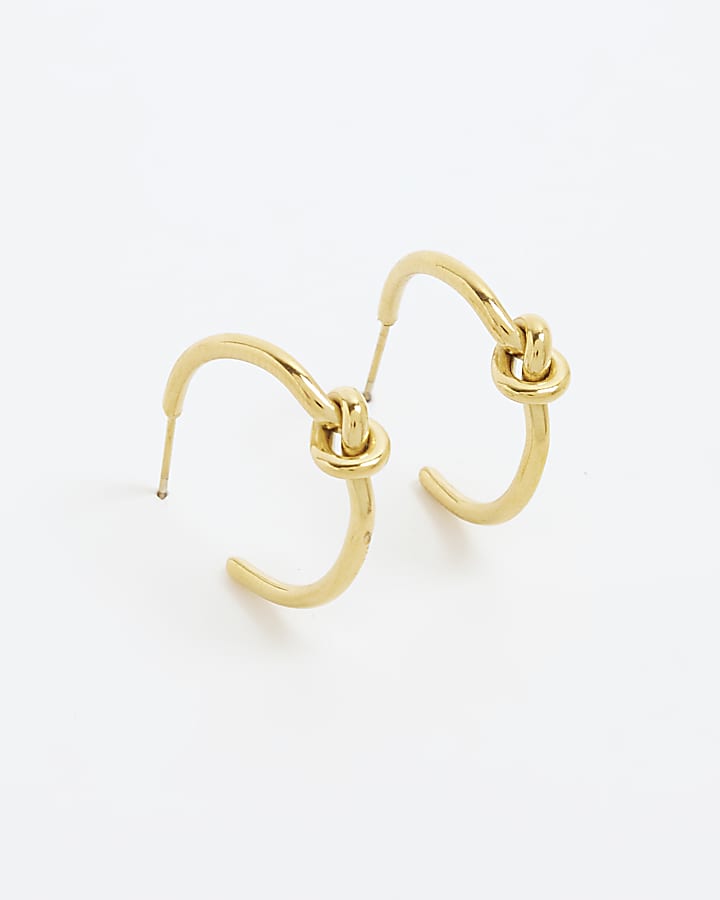 Gold Knot Hoop Earrings