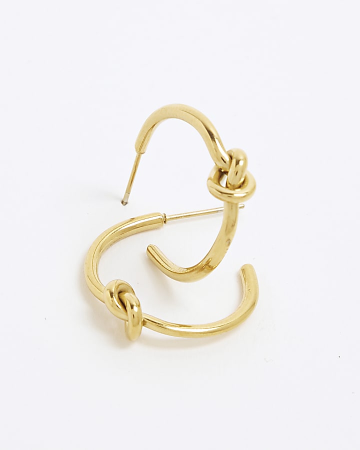 Gold Knot Hoop Earrings