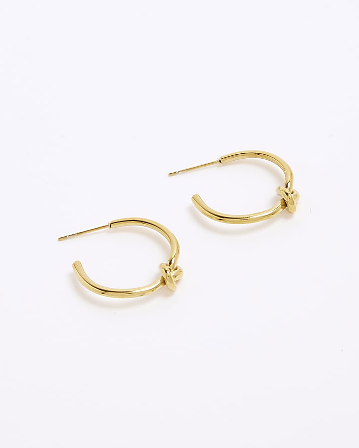 Gold Knot Hoop Earrings