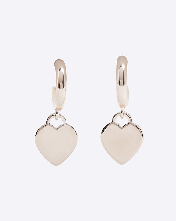 Rose Gold Heart Drop Earrings