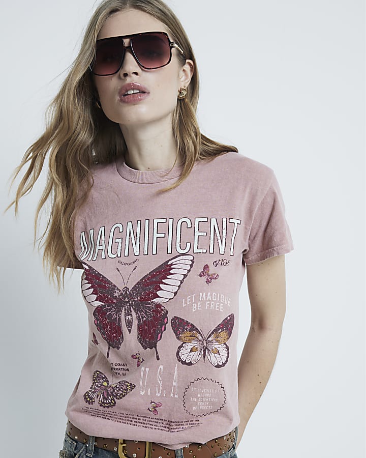 Pink Magnificent Butterflies T-Shirt