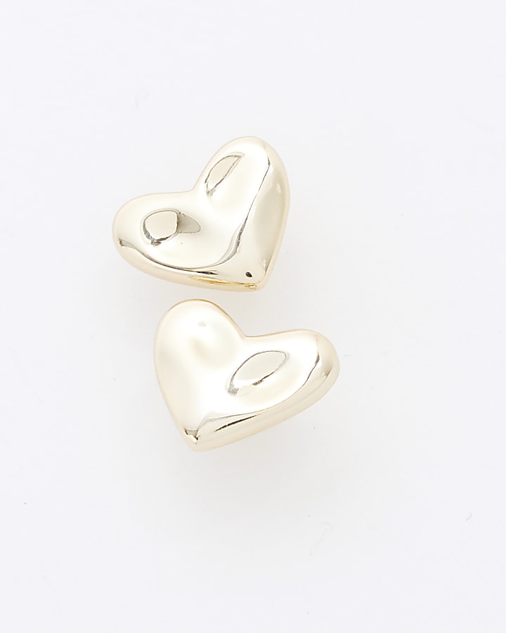 Gold plated Heart Stud Earrings