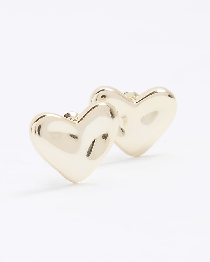 Gold plated Heart Stud Earrings