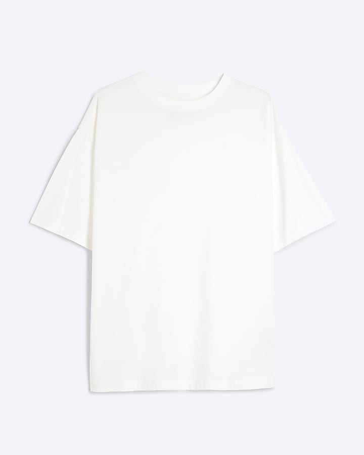 White Short Sleeve Boyfriend T-Shirt