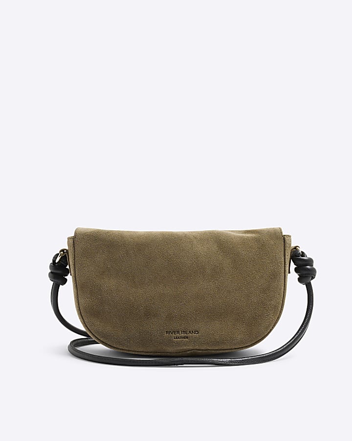 Green Suede Scoop Cross Body Bag