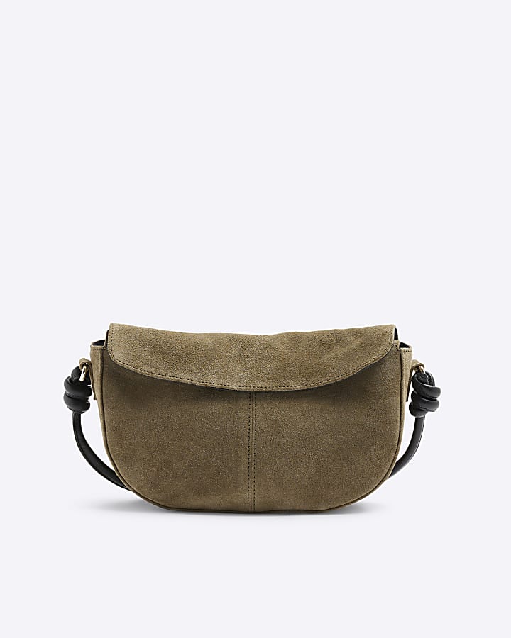 Green Suede Scoop Cross Body Bag