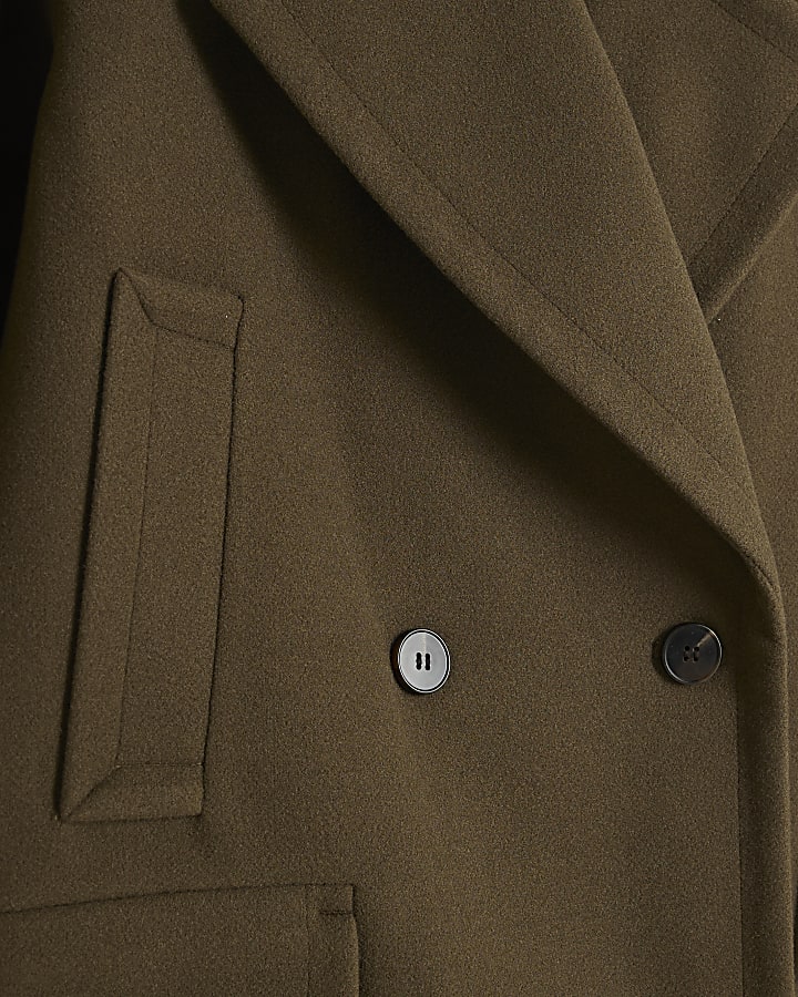 Khaki Double Breasted Peacoat