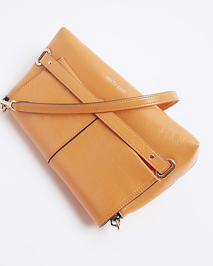 Orange Fold Over Clutch Bag