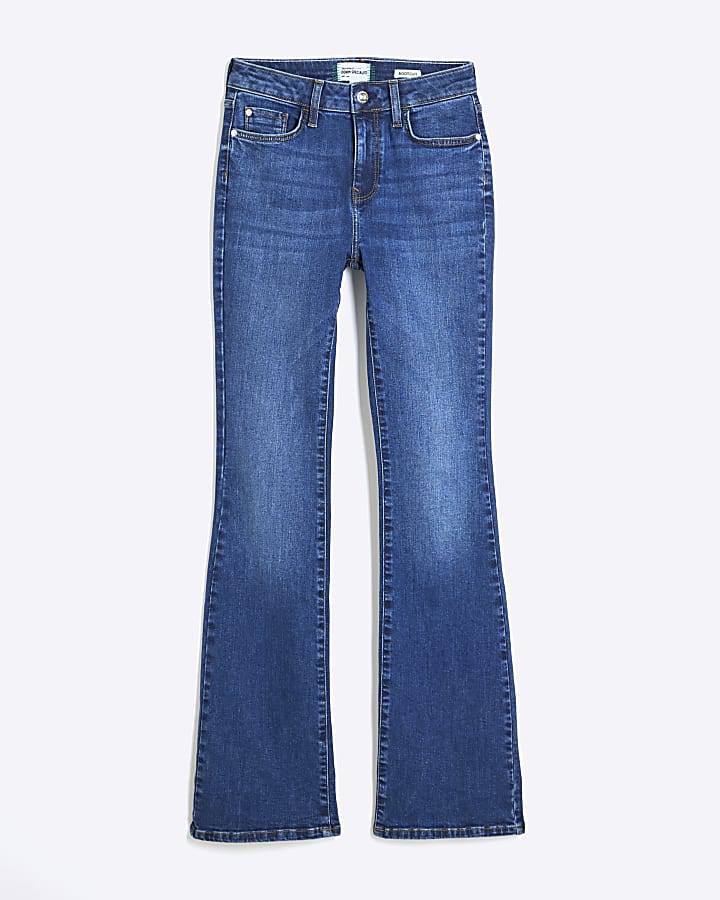 Blue Denim Mid Rise Bootcut Jeans