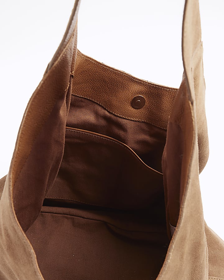 Brown Suede Slouch Bag