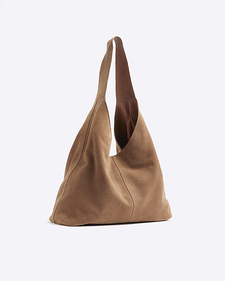 Brown Suede Slouch Bag