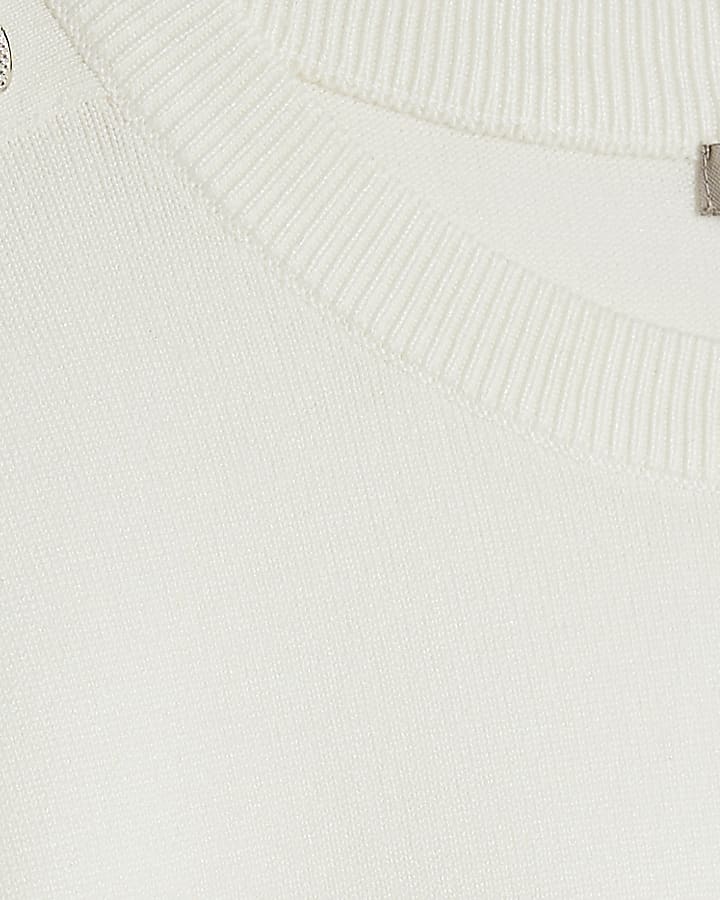 White Button Shoulder Jumper