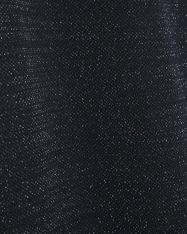 Navy Glitter Wide Leg Trousers